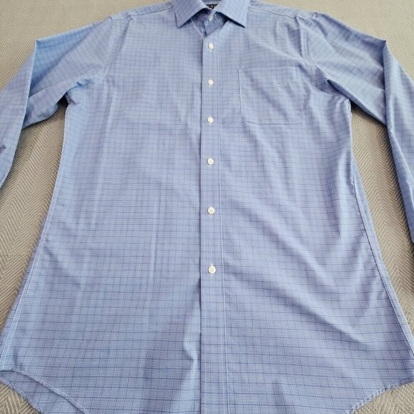 Lauren Ralph Lauren Button-Up Shirt 16 34/35 Blue Label Quiet Luxury Slim Fit - Picture 9 of 16